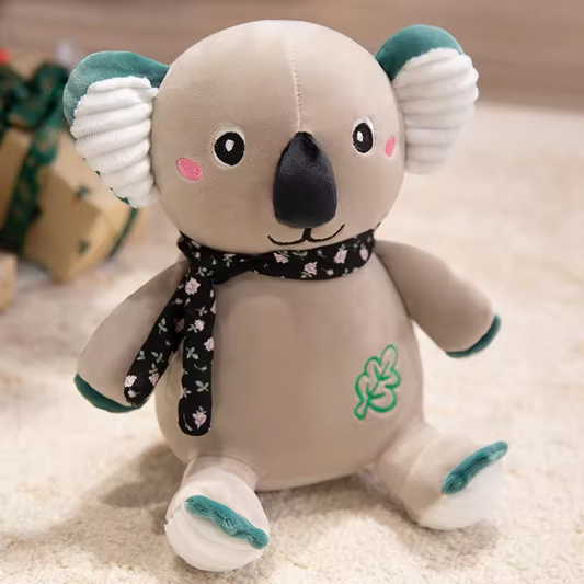 Floral Black Scarf Koala Plush