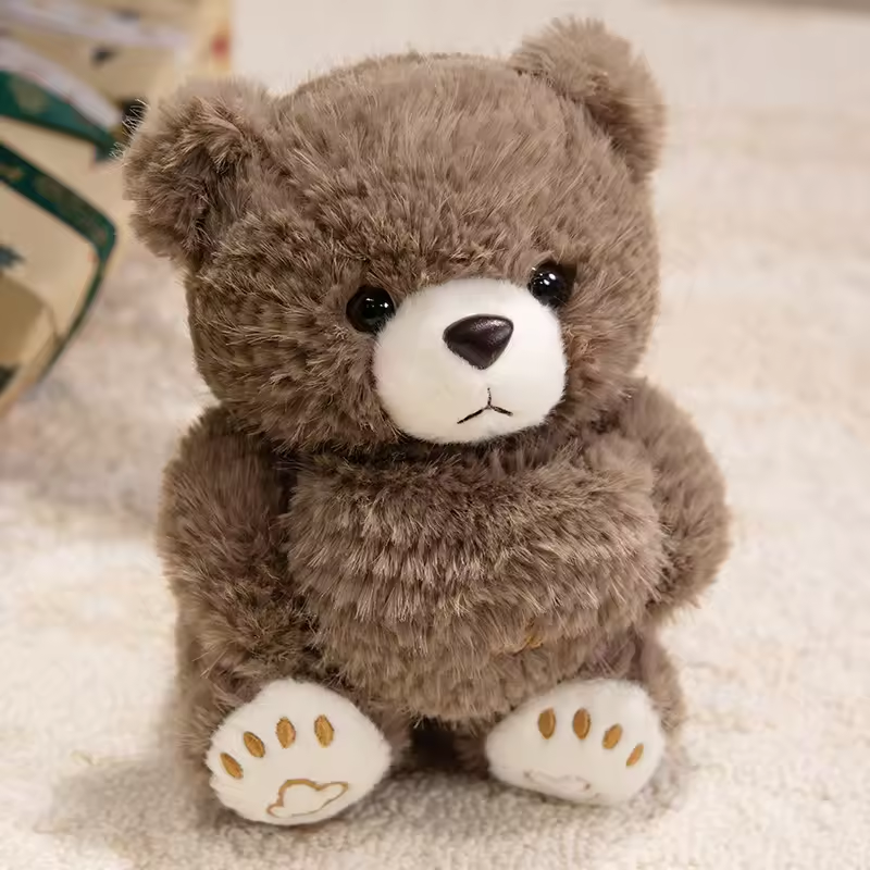 Brown Fuzzy Love Bear Plush Toy