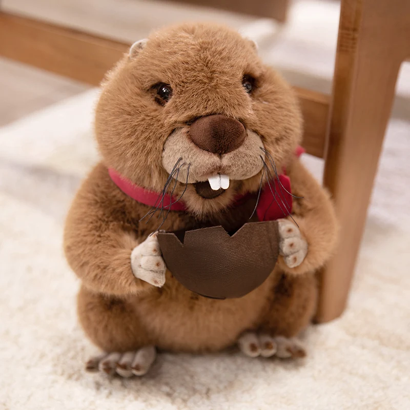 Fluffy Marmot With Bowl Plush