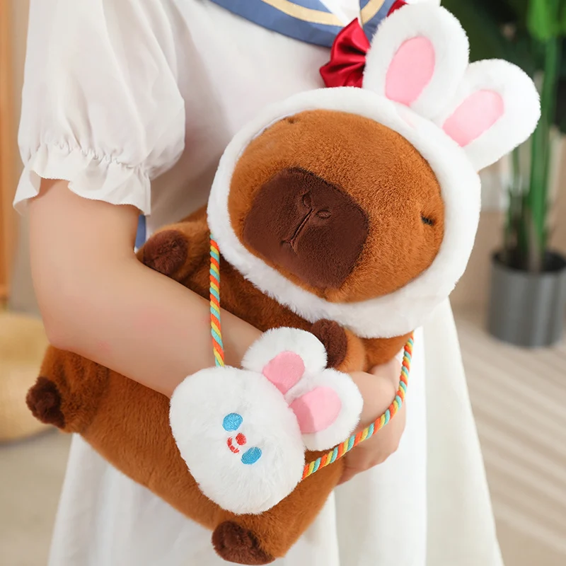 Pink Bunny Ears Headband & Bag Capybara Plush