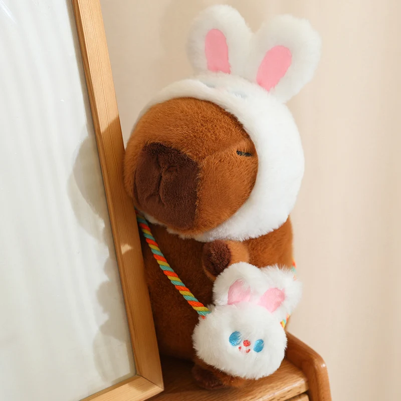 Pink Bunny Ears Headband & Bag Capybara Plush