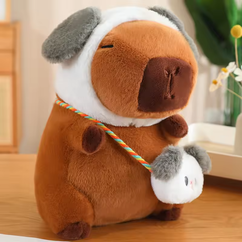 Grey Ears Bunny Headband & Bag Capybara Plush