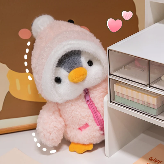 Pink Cotton Padded Winter Penguin Plush