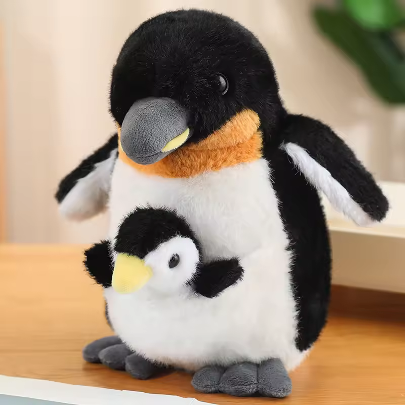 Adorable Mother & Baby Penguin Plush