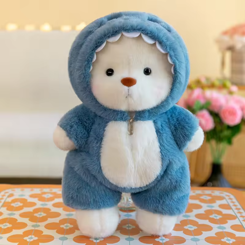 Blue Dino Teddy Bear Fluffy Plush