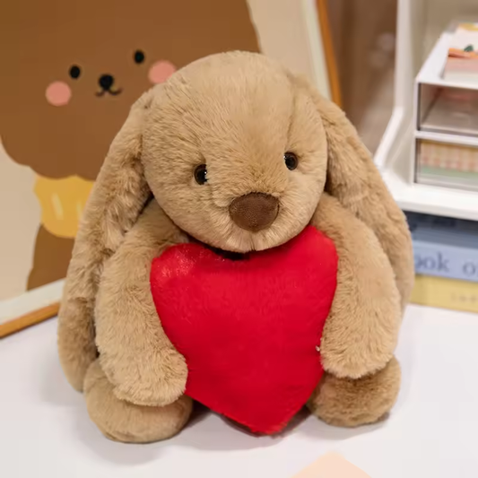 Long Ears Love Brown Rabbit Fluffy Plush