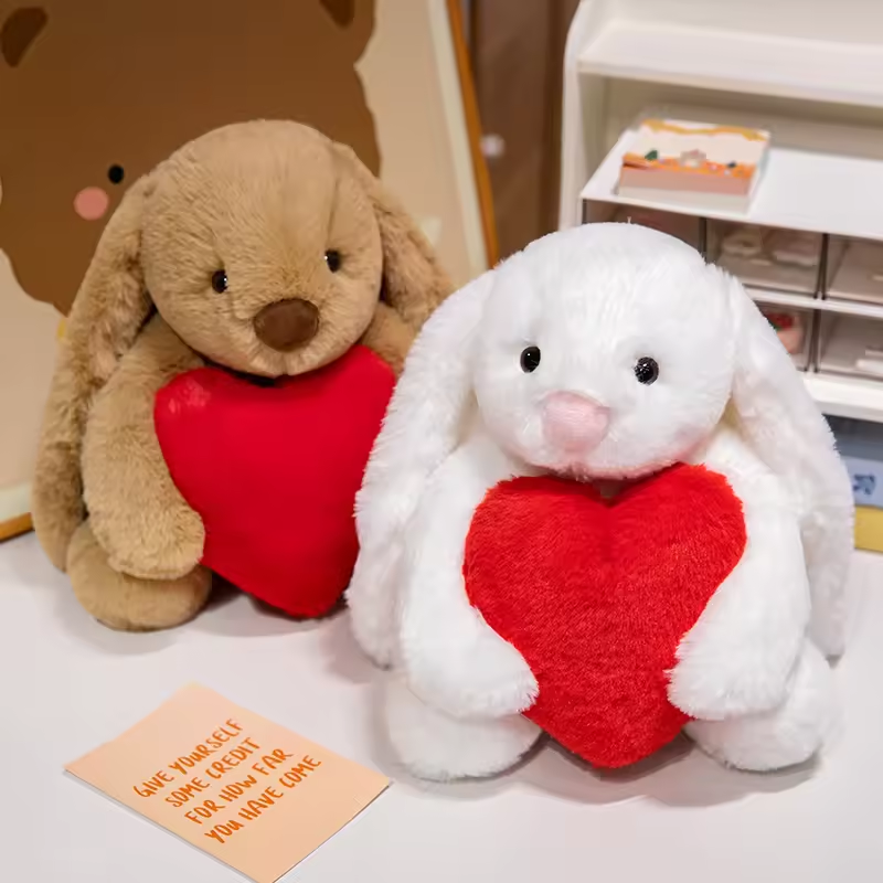 Duo Long Ears Love Rabbits Fluffy Plushies