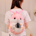 Pink Hamster Eating Seed Fluffy Backpack