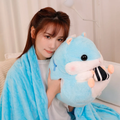 Hand Warmer Blue Hamster Eating Seed Fluffy Blanket Plush