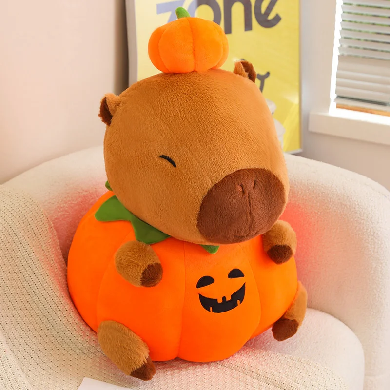 Cute Halloween Pumpkin Capybara Plush