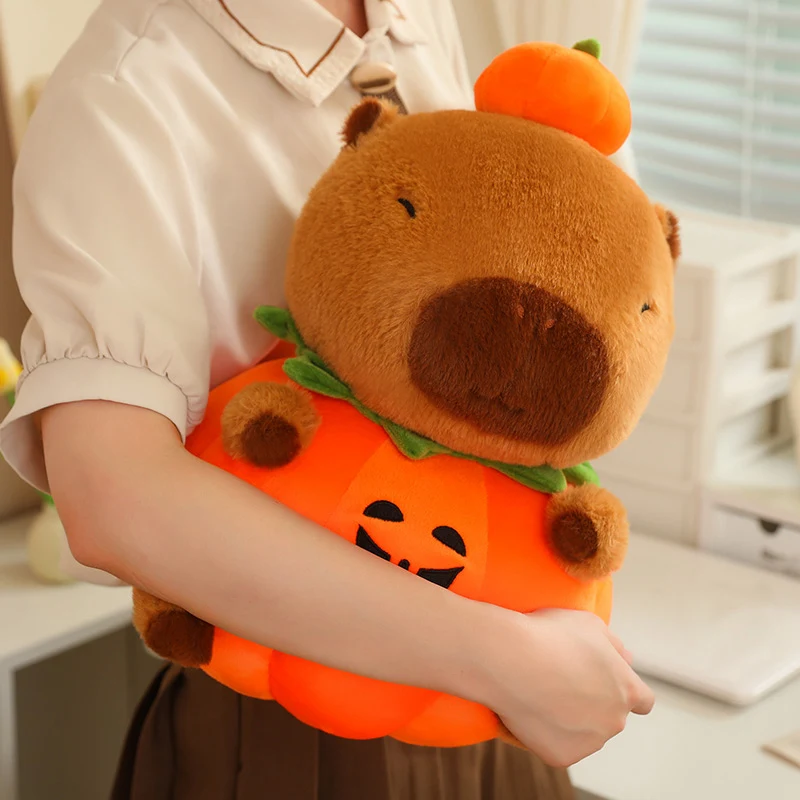 Cute Halloween Pumpkin Capybara Plush