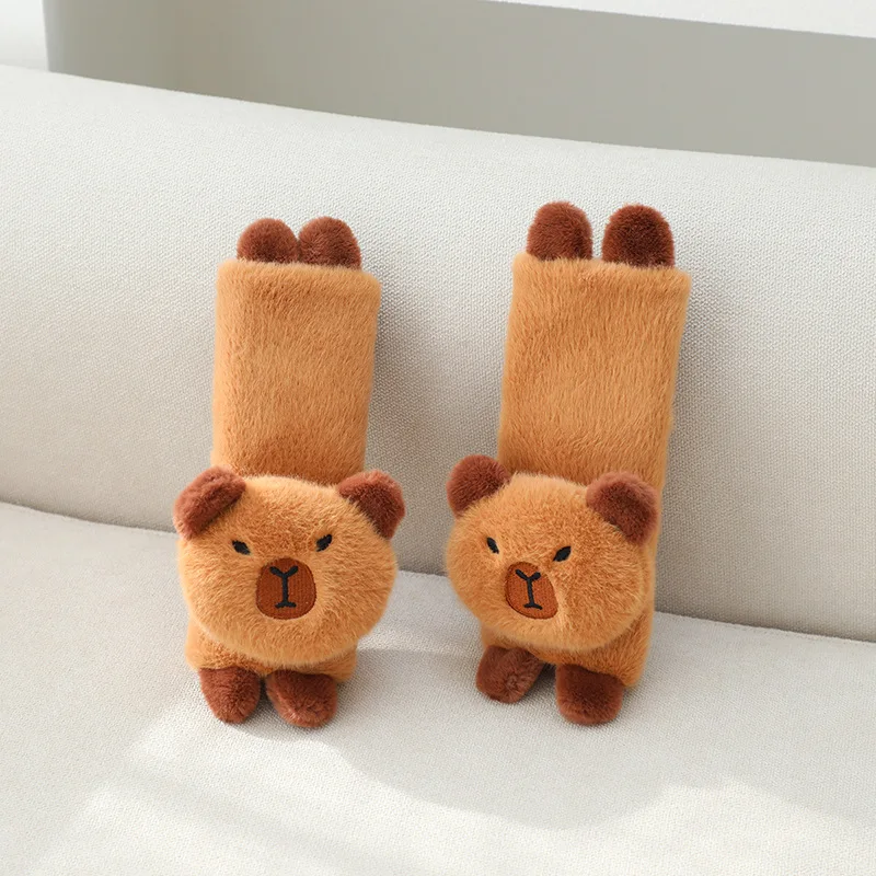 Fluffy Capybara Car Seat Belt Cover