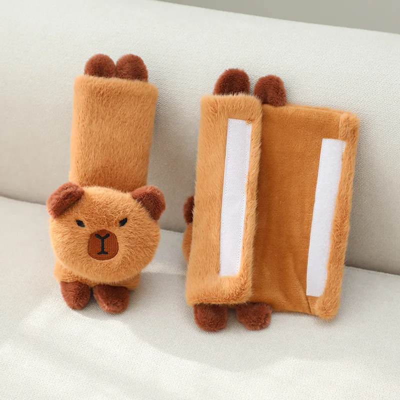 Fluffy Capybara Car Seat Belt Cover