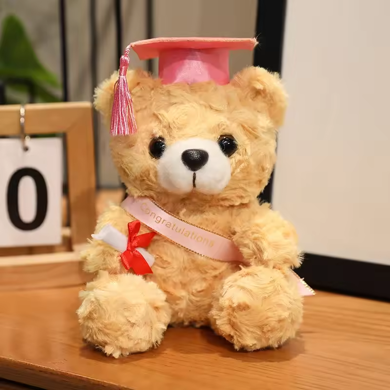 Pink Ribbon & Hat Graduating Bear Plush