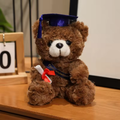 Blue Ribbon & Hat Graduating Brown Bear Plush