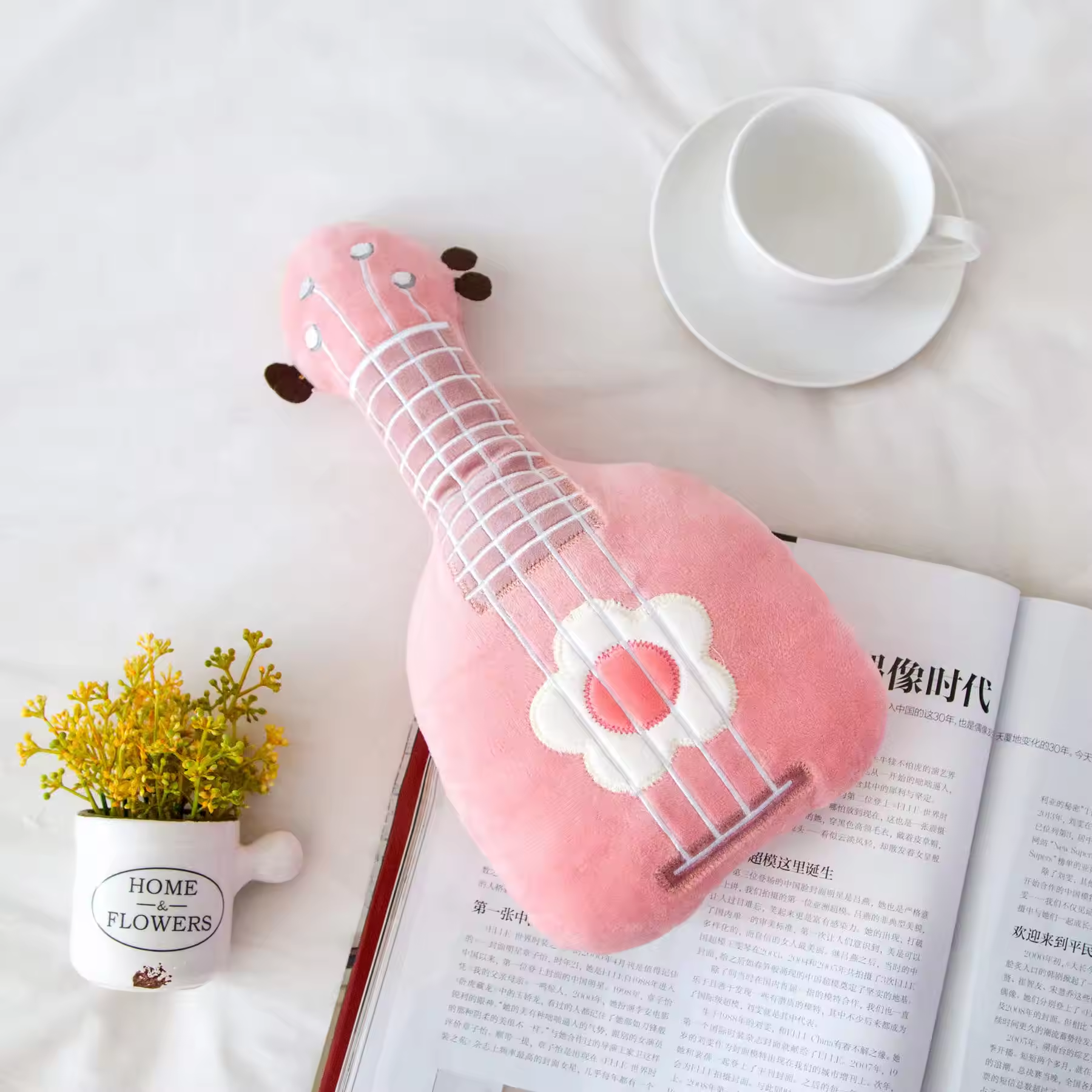 Pink Guitar Pillow Plush
