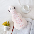 White & Pink Guitar Pillow Plush