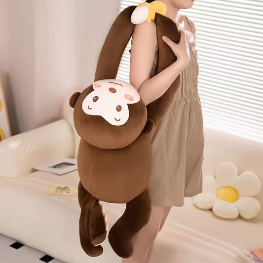 Banana Eating Hugging Monkey Plush