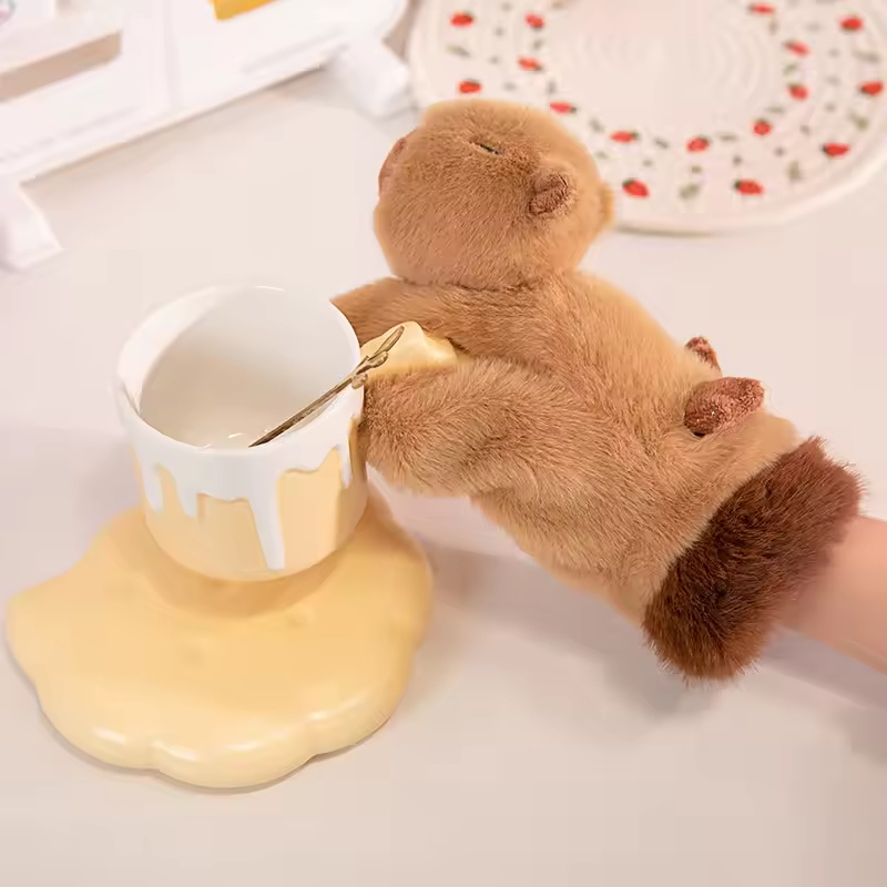 Fluffy Capybara Gloves