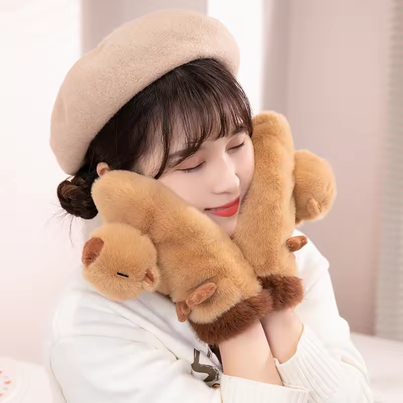 Fluffy Capybara Gloves