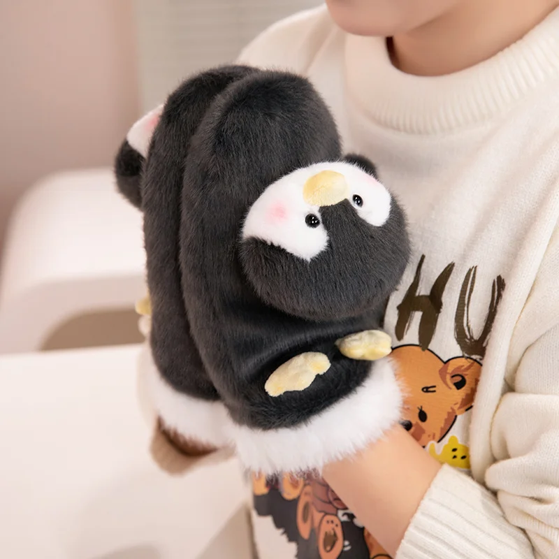 Fluffy Penguin Plush Gloves