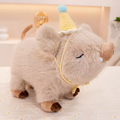 Light Brown Crochet Hat Fluffy Boar Plush