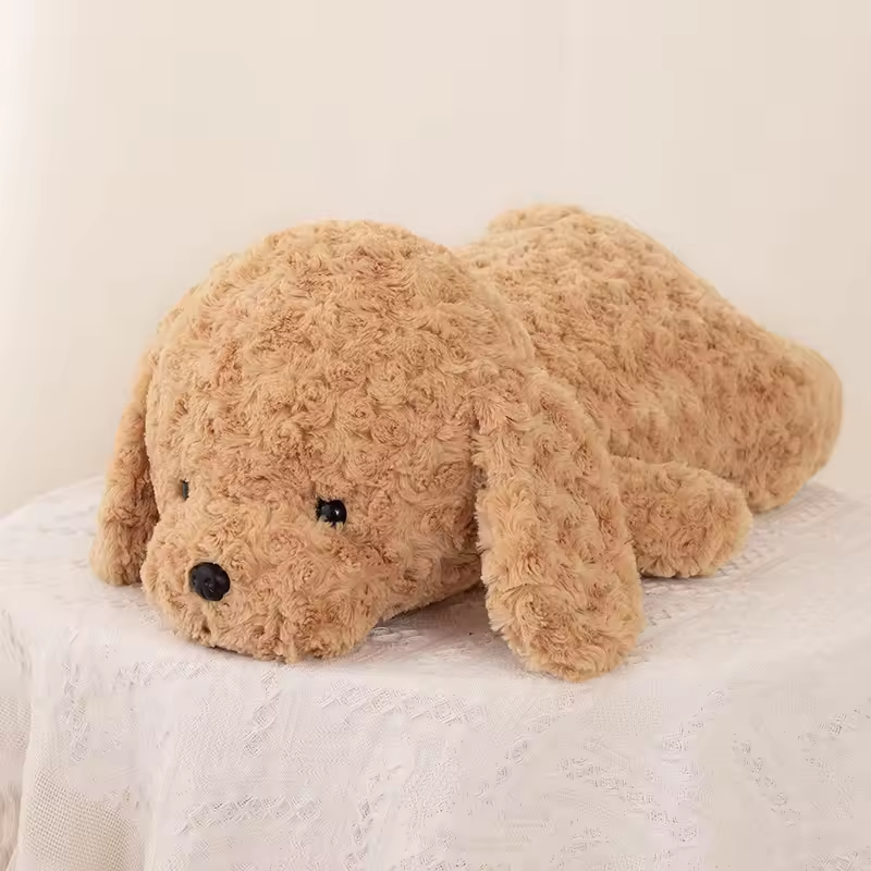 Adorable Fuzzy Brown Teddy Dog Plush