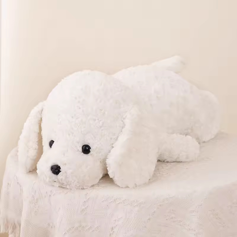 Adorable Fuzzy White Teddy Dog Plush