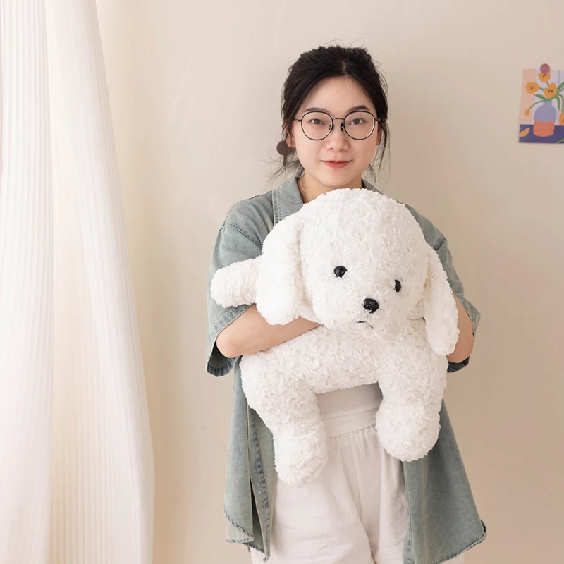 Adorable Fuzzy White Teddy Dog Plush