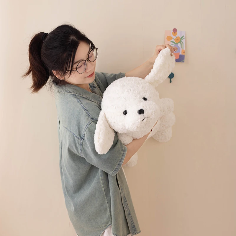 Adorable Fuzzy White Teddy Dog Plush