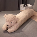 Long Fuzzy Brown Bear Pillow Plush