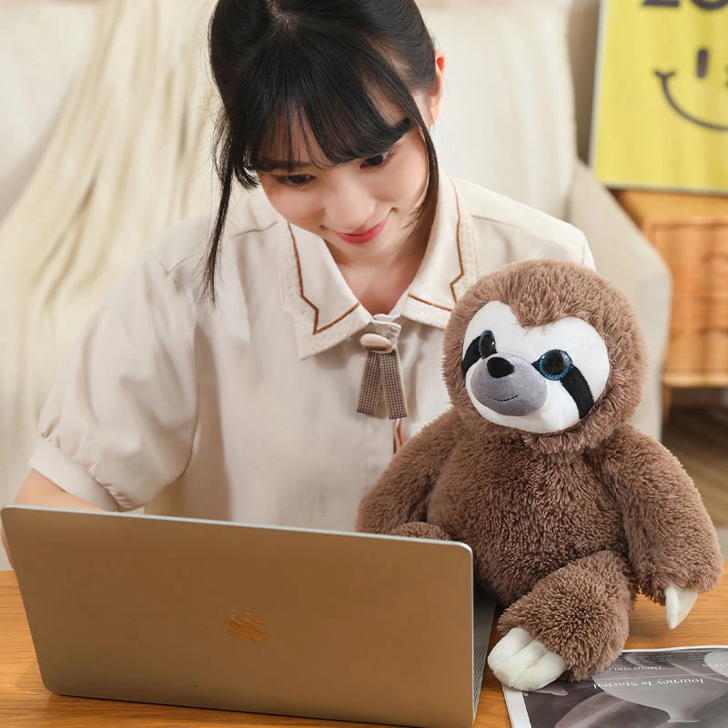 Brown Fuzzy Cute Sloth Plush