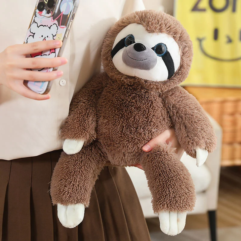 Brown Fuzzy Cute Sloth Plush