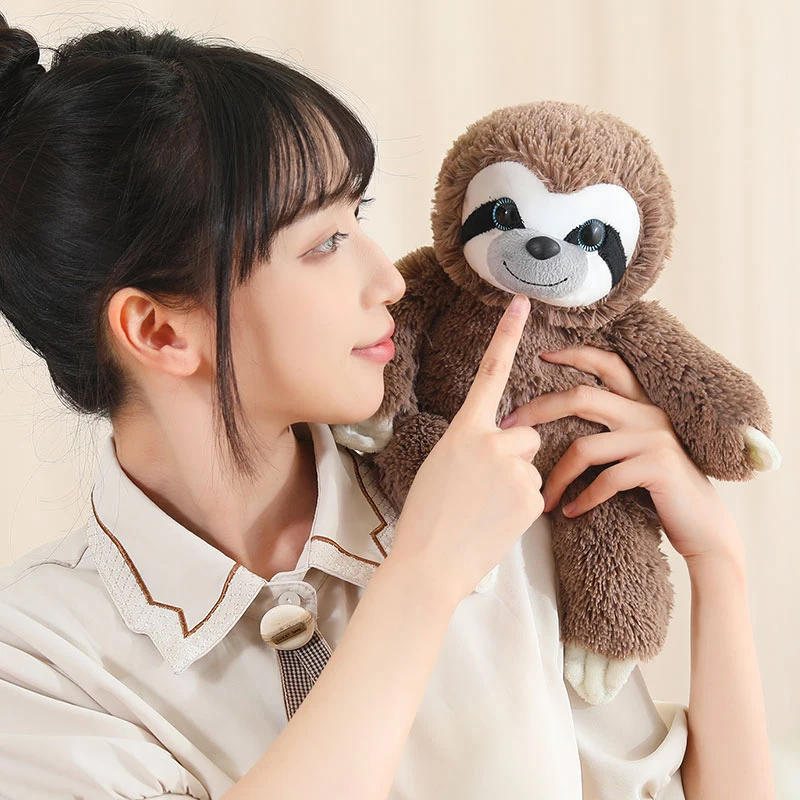 Brown Fuzzy Cute Sloth Plush