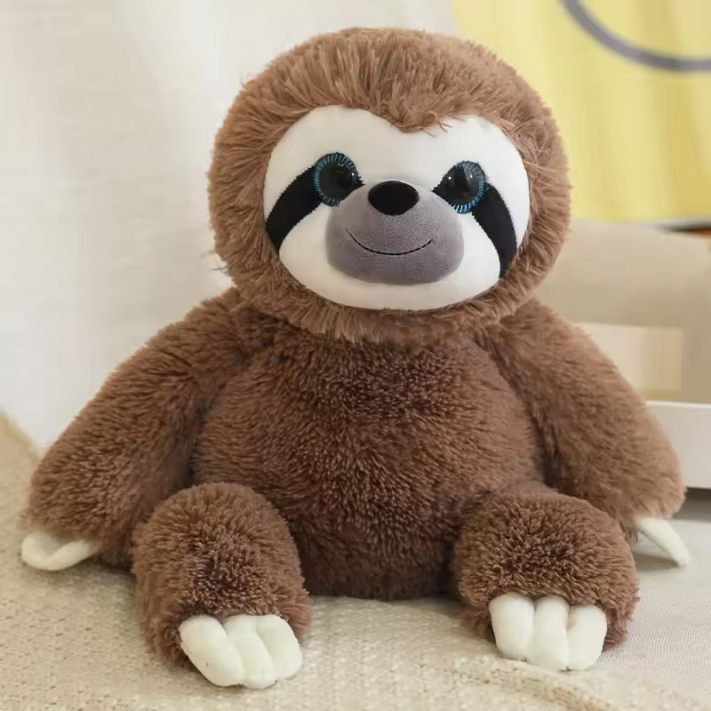 Brown Fuzzy Cute Sloth Plush