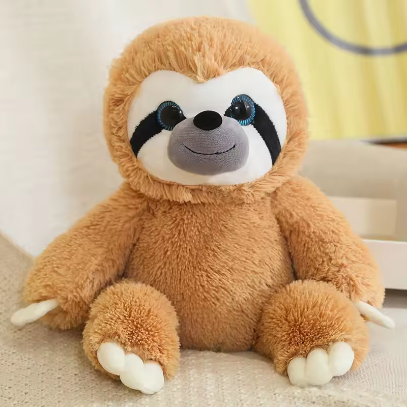 Light Brown Fuzzy Cute Sloth Plush
