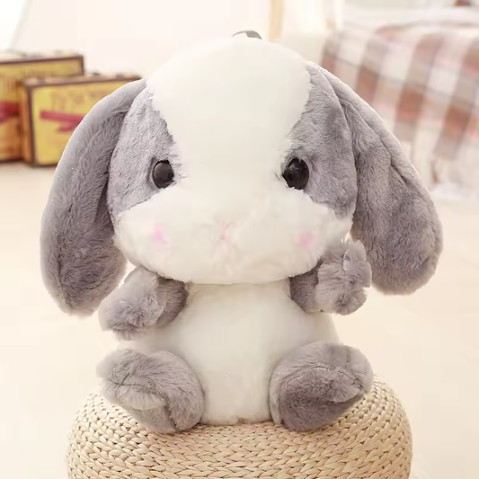 Super Fluffy White & Grey Bunny Backpack