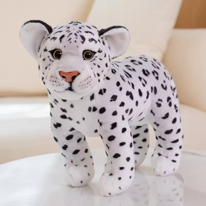 Adorable Lifelike Snow Leopard Plush Toy