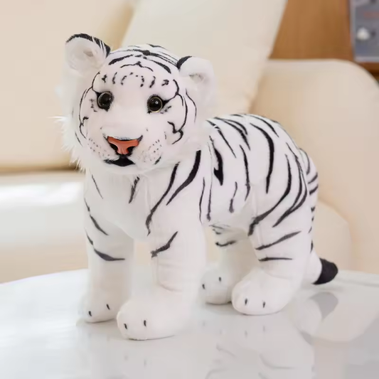 Adorable Lifelike Snow Tiger Plush Toy