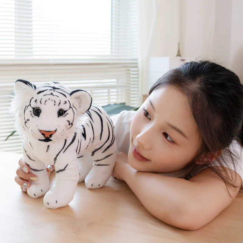 Adorable Lifelike Snow Tiger Plush Toy