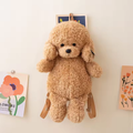 Light Brown Fuzzy Teddy Dog Backpack