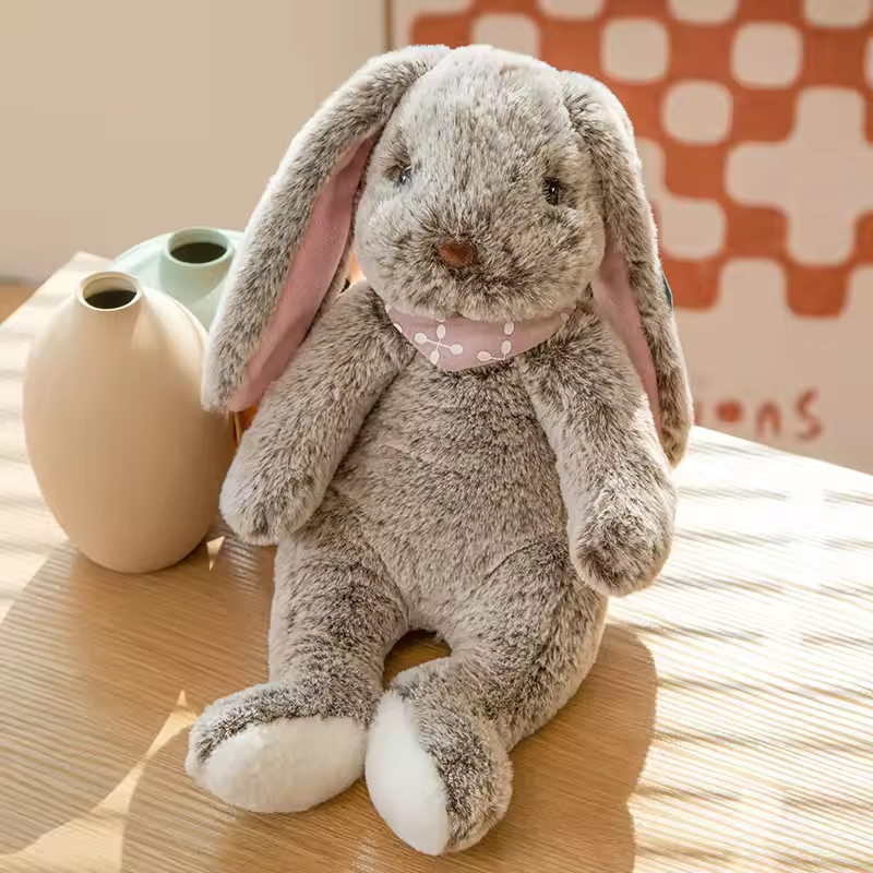 Soft Fluffy Grey Bunny Plush