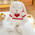 Fluffy Knitted White & Red Love Sweater White Bunny Plush