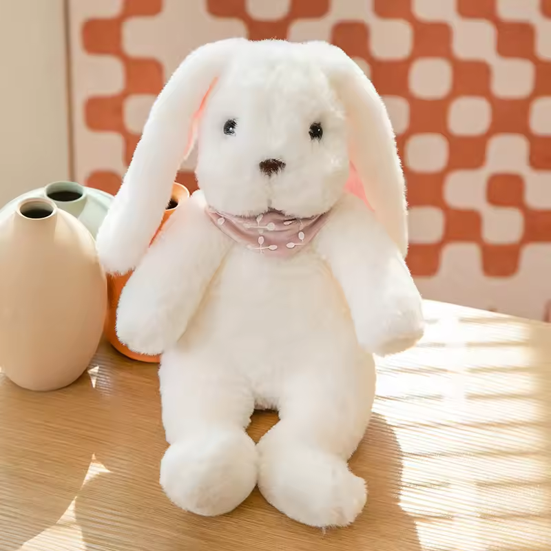 Soft Fluffy White Bunny Plush