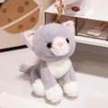 Grey Fluffy Cat Keychain