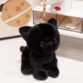 Black Fluffy Cat Keychain