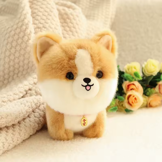 Small Corgi Big Head Fluffy Plush
