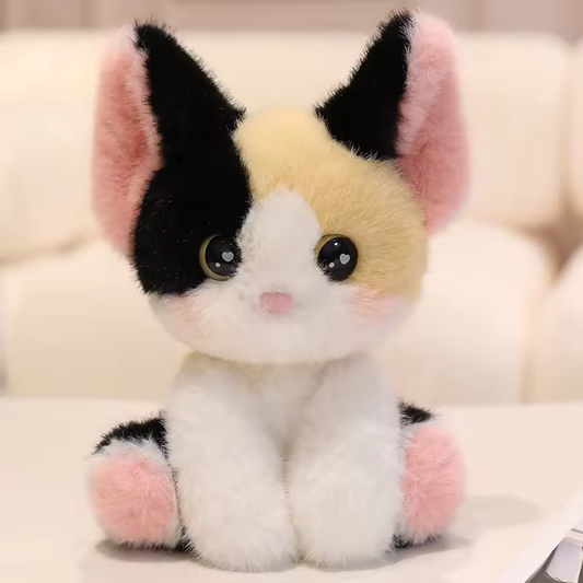 Tricolor Devon Cat Fluffy Plush