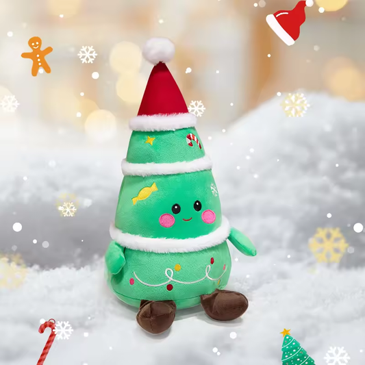 Happy Christmas Tree With Hat Plush