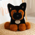 Brown & Black Husky Fluffy Plush